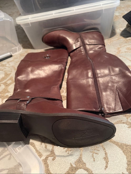 Ralph Lauren Shoes - Ralph Lauren Brown Leather Knee-High Heeled Boots